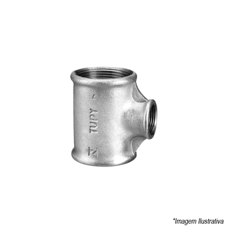 Tê Tupy de Redução 90° 11/2' x 3/4' Galvanizado