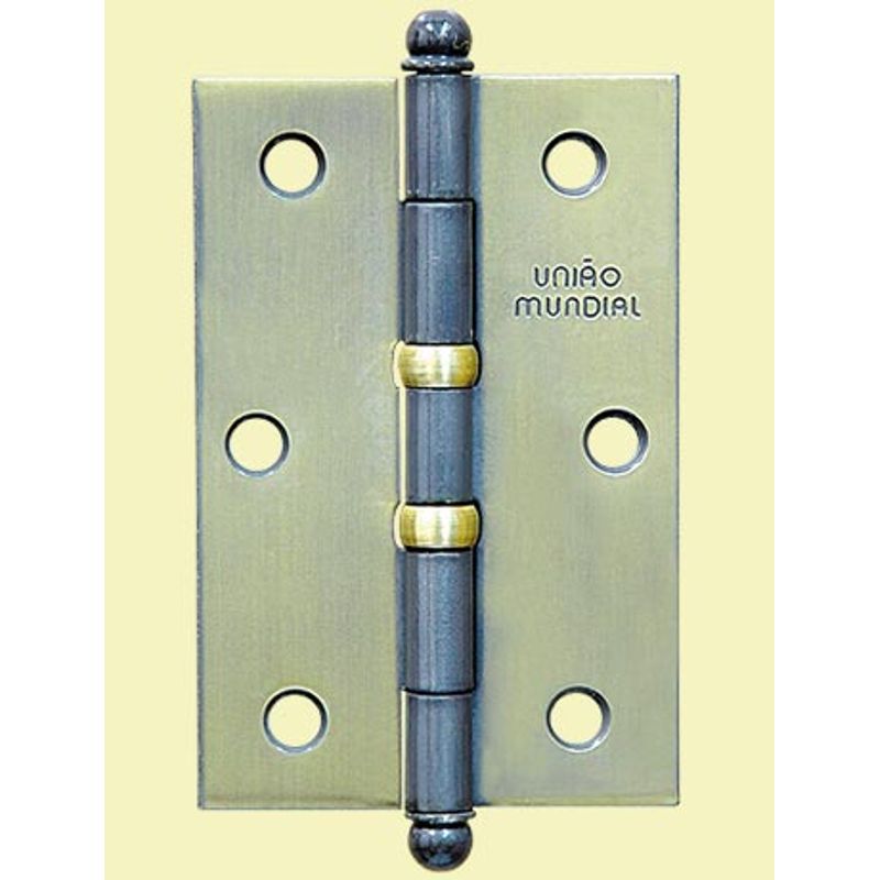 Dobradiça União Mundial 256 Com 2 Anéis Oxidado 31/2'