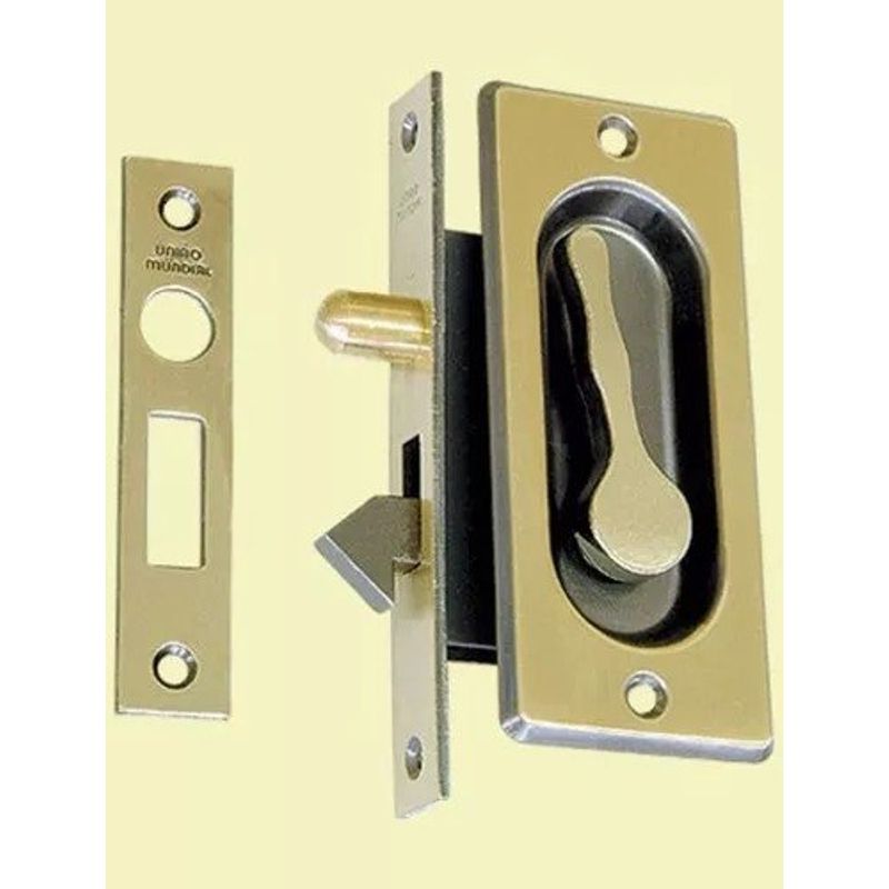 Fecho Concha União Mundial de Embutir Para Janela de Correr Aço Oxidado