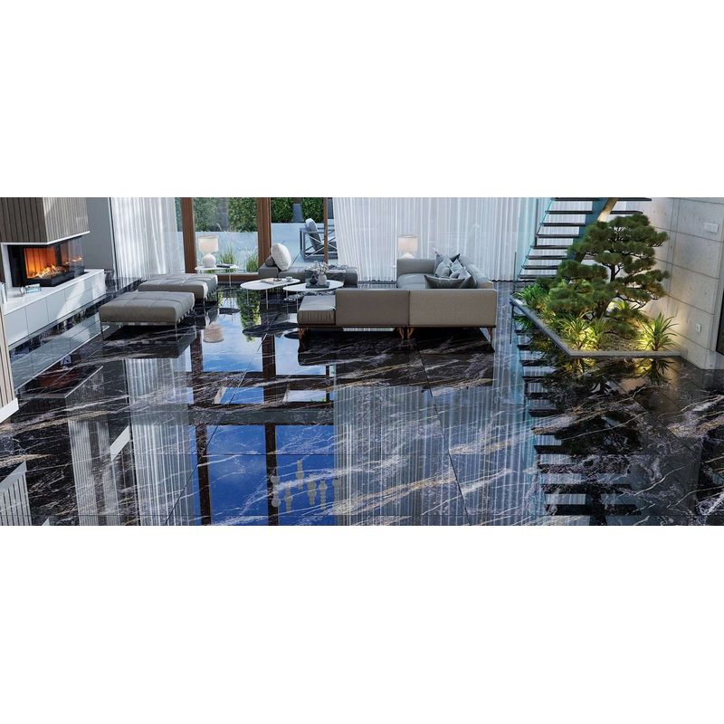 Porcelanato Delta Quarzo Dark Polido Classe A - Retificado 90 x 180 Cm 3,24 m²