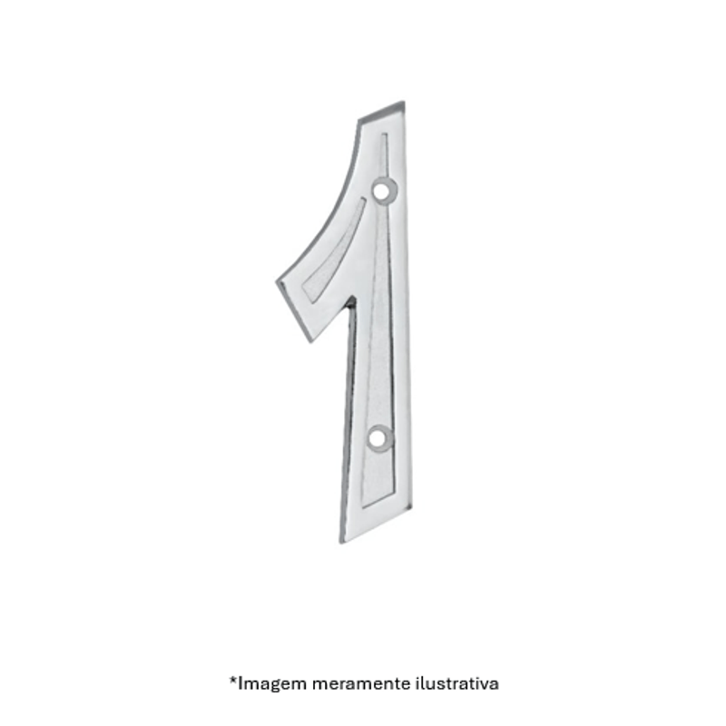 Numeral União Mundial 1 Zamac Cromado 45 mm