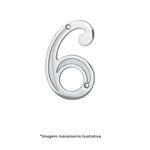 Numeral União Mundial 6 Zamac Cromado 45 mm