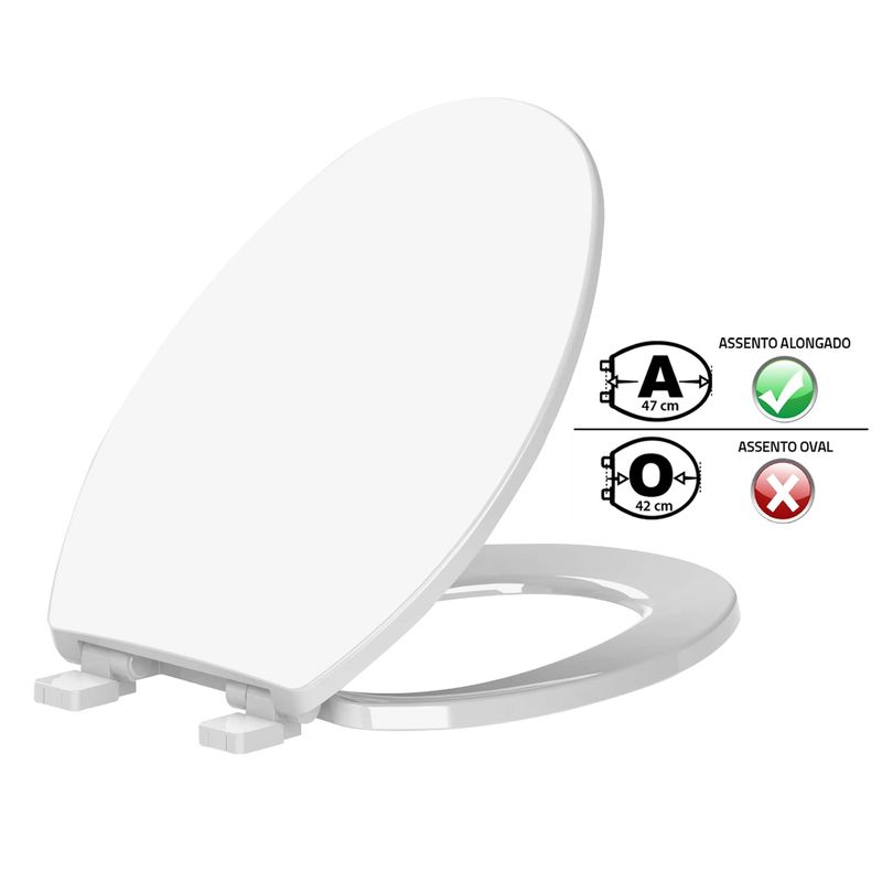 Assento Sanitário Tupan PP Soft Close América Alongado Branco