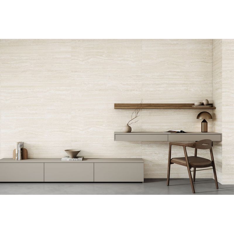 Piso Embramaco RT64520 Supra Travertino Navona Acetinado Classe A - Retificado 64 x 123 Cm 2,36 m²