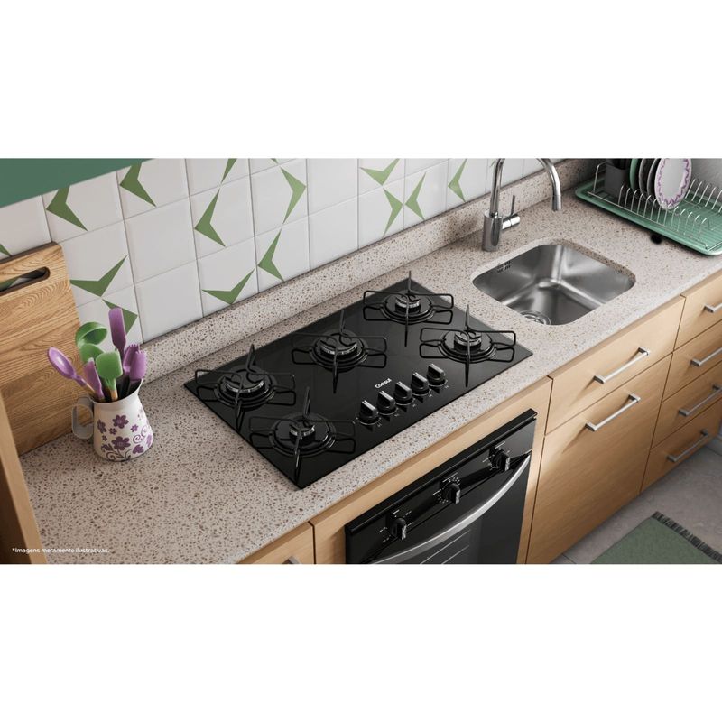 Cooktop Consul CD075BEUNA 5 Bocas Preto Bivolt