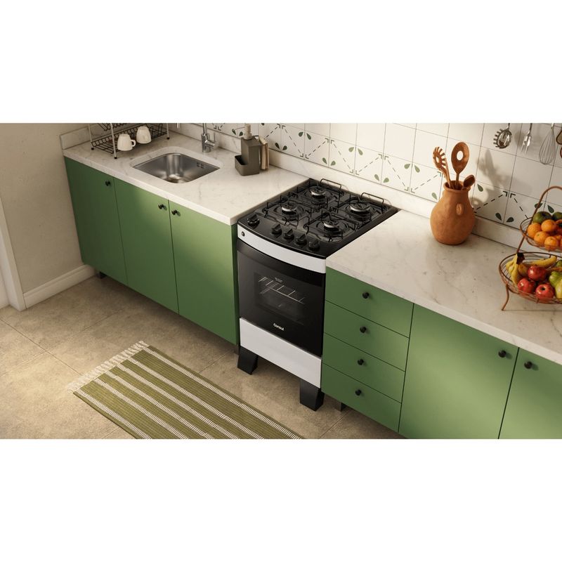 Fogão Consul CFO4ZABUNA Gás Piso 4 Bocas Branco Bivolt