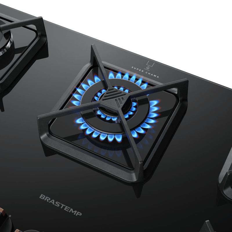 Cooktop Brastemp BDS75AEUNA Gás 5 Bocas Preto Bivolt