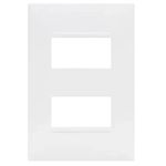 Placa Pial 618506 Pial Plus+ 2 Postos Separados 4' x 2' Branca