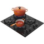 Cooktop Brastemp BDS62AEUNA Gás 4 Bocas Preto Bivolt