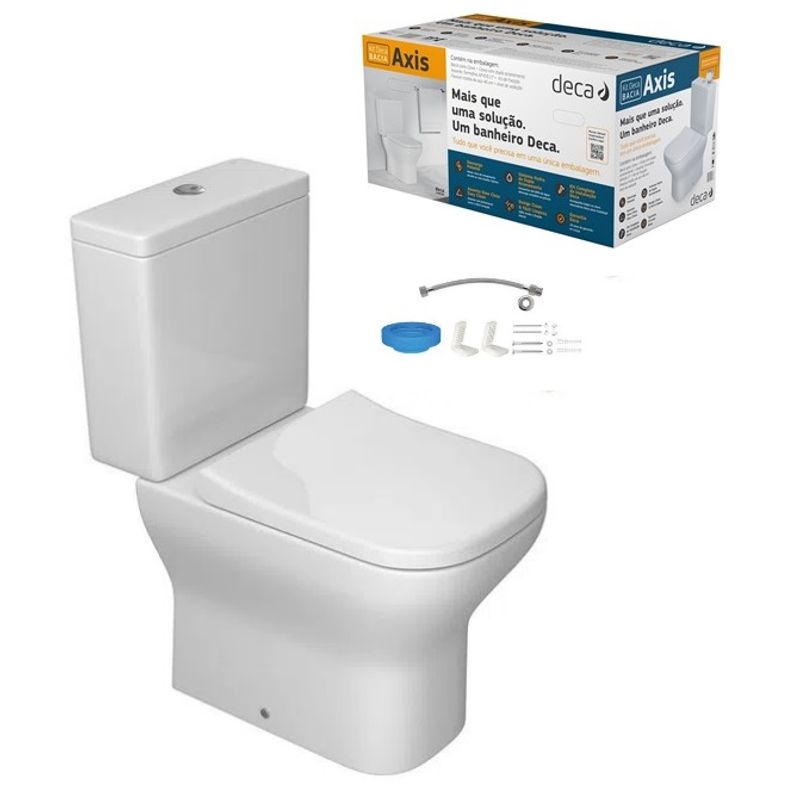 Kit Deca Bacia/Caixa e Acessórios Axis KP470 Branco