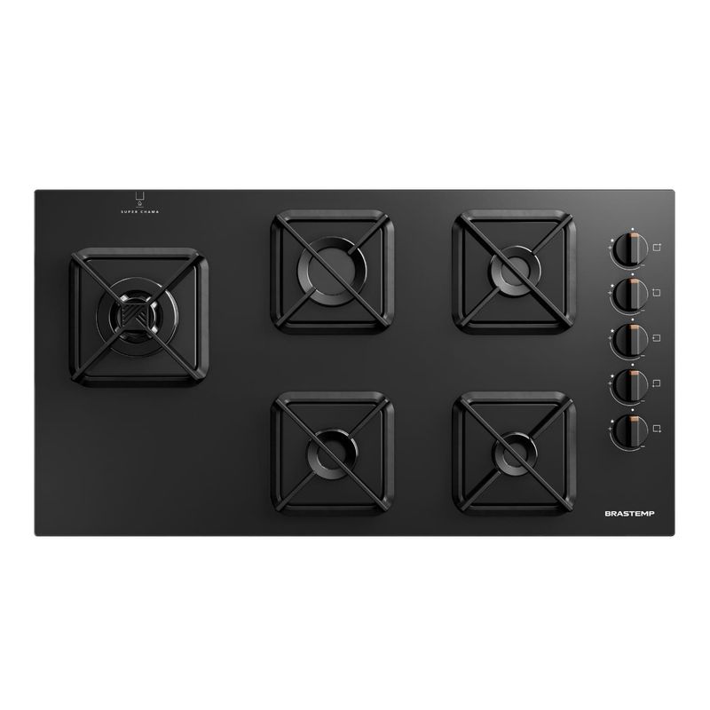 Cooktop Brastemp BDS85AEUNA Gás 5 Bocas Preto Bivolt