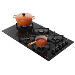 Cooktop Brastemp BDS85AEUNA Gás 5 Bocas Preto Bivolt