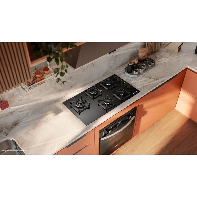 Cooktop Brastemp BDS85AEUNA Gás 5 Bocas Preto Bivolt