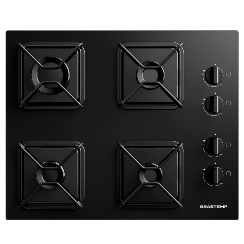Cooktop Brastemp BDD61BEUNA Gás 4 Bocas Preto Bivolt