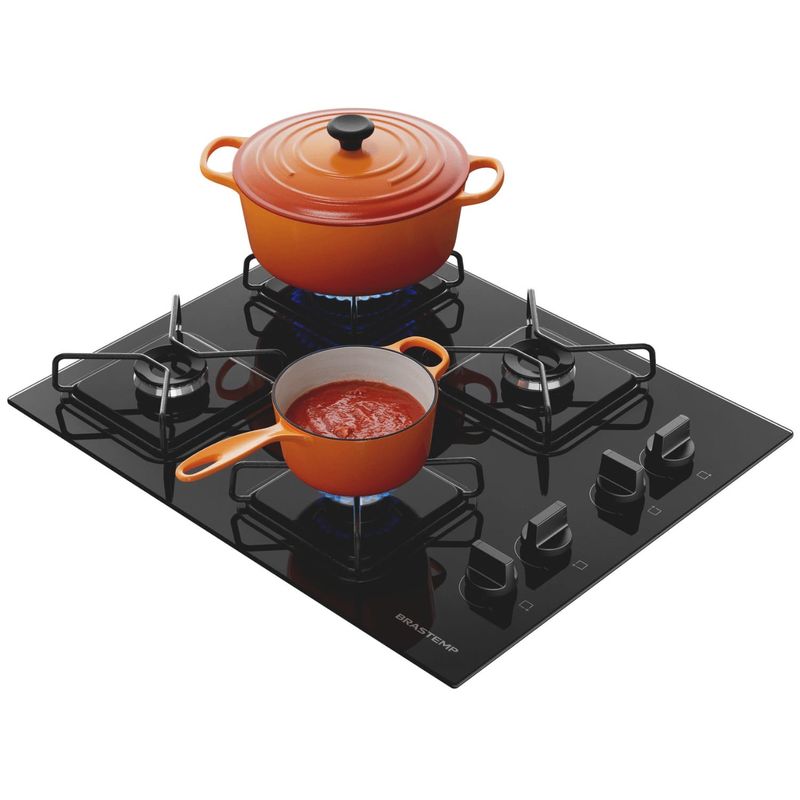 Cooktop Brastemp BDD61BEUNA Gás 4 Bocas Preto Bivolt