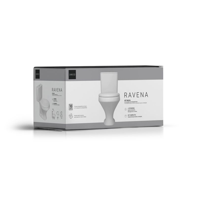 Kit Deca Bacia/Caixa e Acessórios Ravena KP91917 Branco