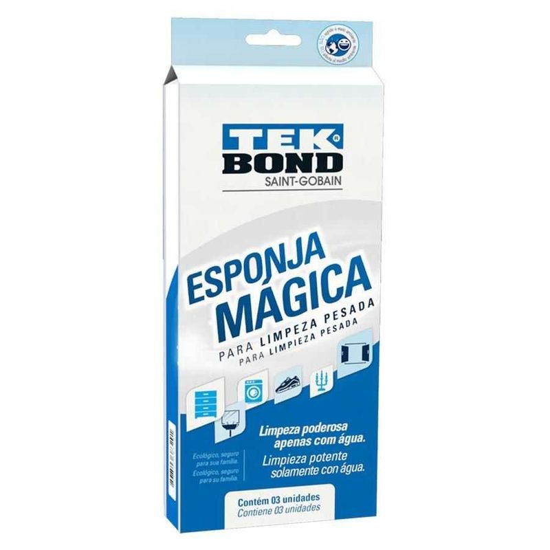 Esponja Tekbond Mágica Para Limpeza Pesada 3 Unidades