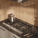 Cooktop Fischer 33810-92122 Platinium com Trempe de Ferro Fundido Gás 5 Bocas Tripla Chama Preto Bivolt