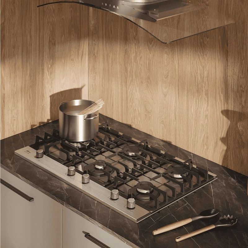 Cooktop Fischer 33810-92122 Platinium com Trempe de Ferro Fundido Gás 5 Bocas Tripla Chama Preto Bivolt