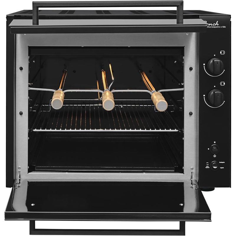 Churrasqueira Fischer 36160-101656 Ranch Gás GLP 3 Espetos Bancada Preta Bivolt