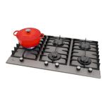 Cooktop Fischer 38420-107470 Platinium Prime com Trempe de Ferro Fundido Gás 5 Bocas Tripla Chama Aço Escovado Bivolt