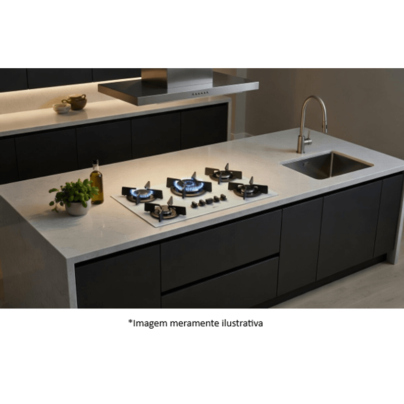 Cooktop Fischer 26298-62470 TC Infinity Gás 5 Bocas Special White Bivolt