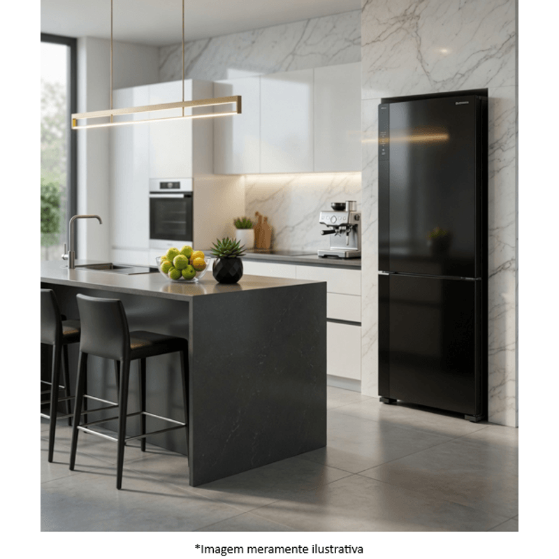Refrigerador Brastemp BRE66AEXNA Inverter Frost Free Inverse 500 L Black Inox Bivolt