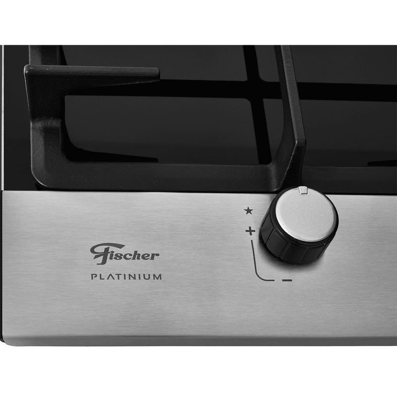 Cooktop Fischer 33790-92104 Platinium com Trempe de Ferro Fundido Gás 1 Boca Tripla Chama Preto Bivolt