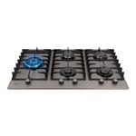 Cooktop Fischer 38420-107470 Platinium Prime com Trempe de Ferro Fundido Gás 5 Bocas Tripla Chama Aço Escovado Bivolt