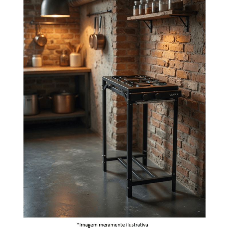 Fogão Venax NFI 230 Industrial Gás 2 Bocas Preto