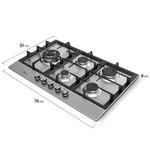 Cooktop Midea CYB5B Gás 5 Bocas Inox Bivolt
