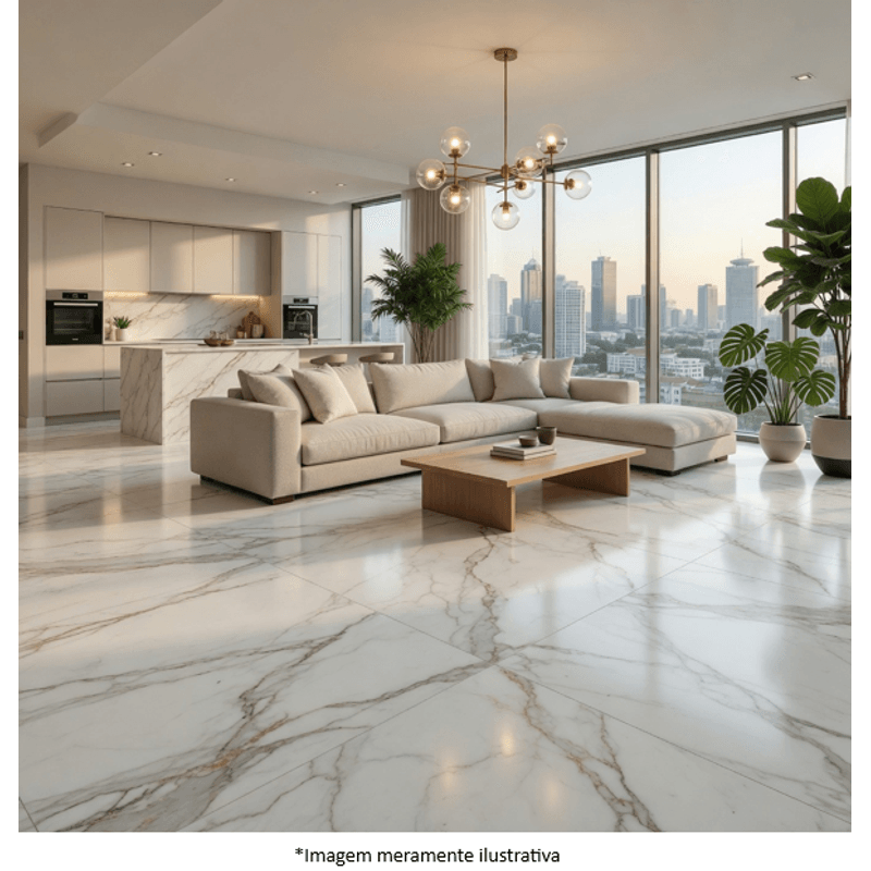 Porcelanato Delta Dharma Oro Acetinado Classe A - Retificado 120 x 120 Cm 2,88 m²