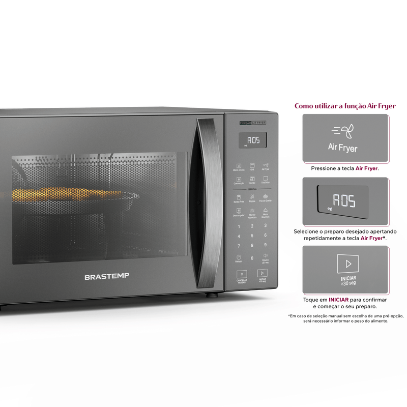 Micro-ondas Brastemp BMC29ARBNA 29 L Inox 220 V