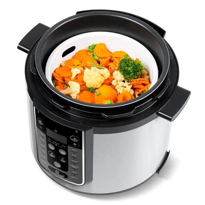 Panela de Pressão Midea PPG70S2 Elétrica 915 W 220 V 6 L Inox/Preta