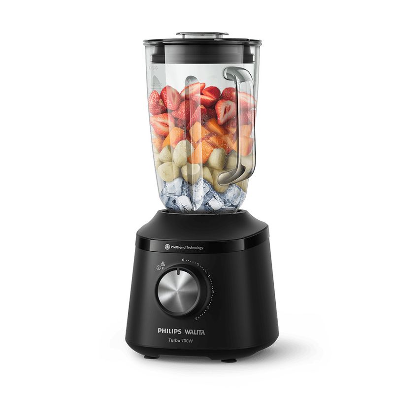 Liquidificador Philips/Walita HR2272/9 Turbo C/ Jarra de Vidro 5 Velocidades 700 W 220 V 2 L Preto