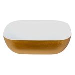 Cuba Mazzu Bicolore de Marmorite Branco/Dourado 45 x 31 Cm