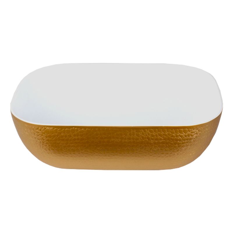Cuba Mazzu Bicolore de Marmorite Branco/Dourado 45 x 31 Cm