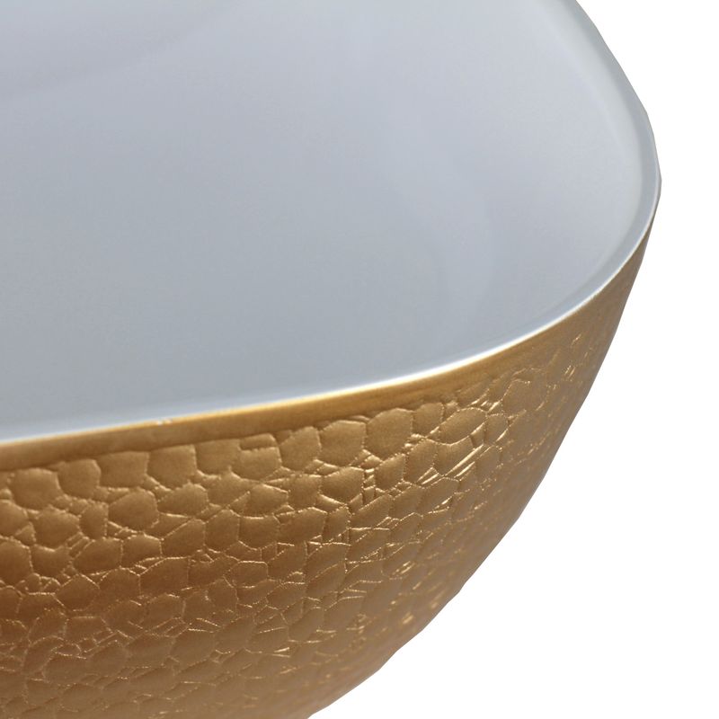 Cuba Mazzu Bicolore de Marmorite Branco/Dourado 45 x 31 Cm