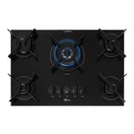 Cooktop Fischer 36340-102674 TC Fit Line Trempe Iron Gás 5 Bocas Tripla Chama Preto Bivolt