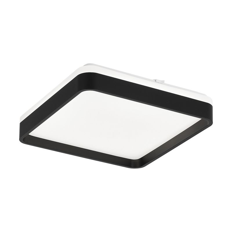 Plafon Blumenau Duetto Quadrado Led Sobrepor 30 W Temperatura de Cor Ajustável 38 Cm Preto