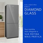 Refrigerador Panasonic NR-BB65GV7MC Inverter Frost Free Inverse 467 L Diamond Glass Bivolt