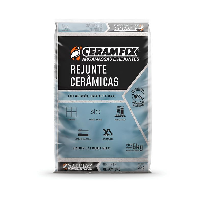 Rejunte Ceramfix Cerâmicas Novo Cinza 5 Kg