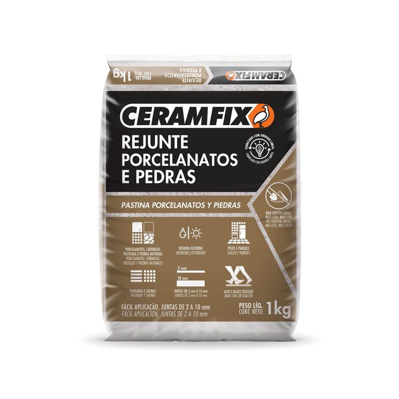 Rejunte Ceramfix Porcelanatos e Pedras Novo Duna 1 Kg