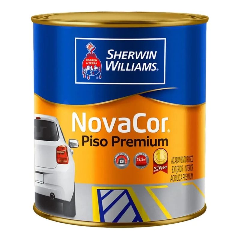 Tinta Sherwin-Willians NovaCor Piso Premium Fosco Preto 900 ml