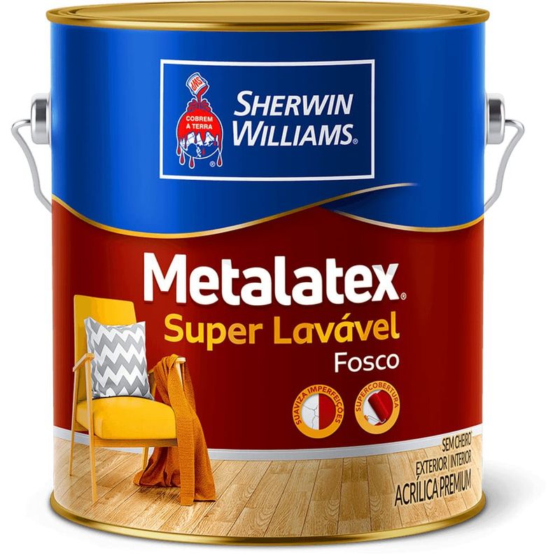 Tinta Sherwin-Willians Metalatex Acrílica Premium Fosco Branco Gelo 3,6 L