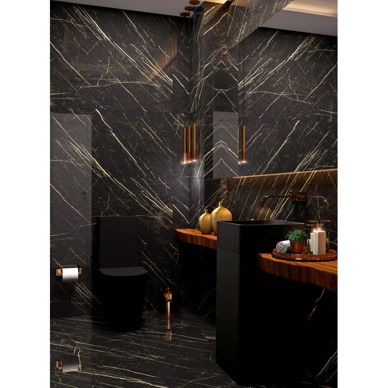 Piso Majopar D'or Noir Polido Classe A - Retificado 56 x 113 Cm 2,53 m²