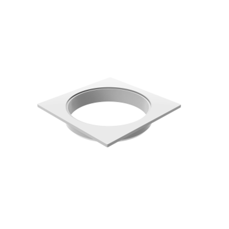Porta Grelha Tigre Quadrado P/ Grelha Redonda 100 mm Branco