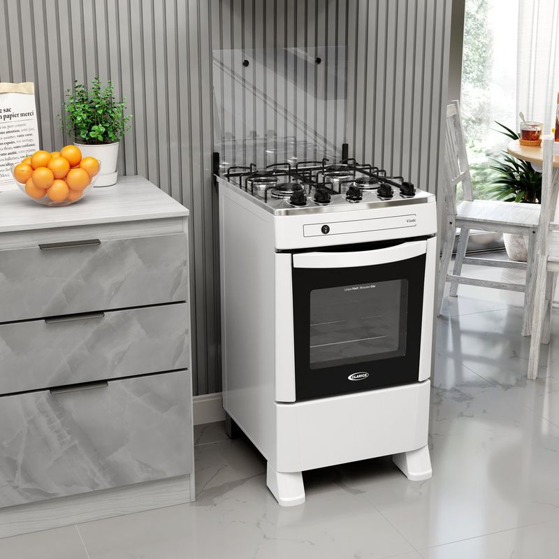 Fogão Clarice 80010182-01 Vitale Piso 4 Bocas Branco