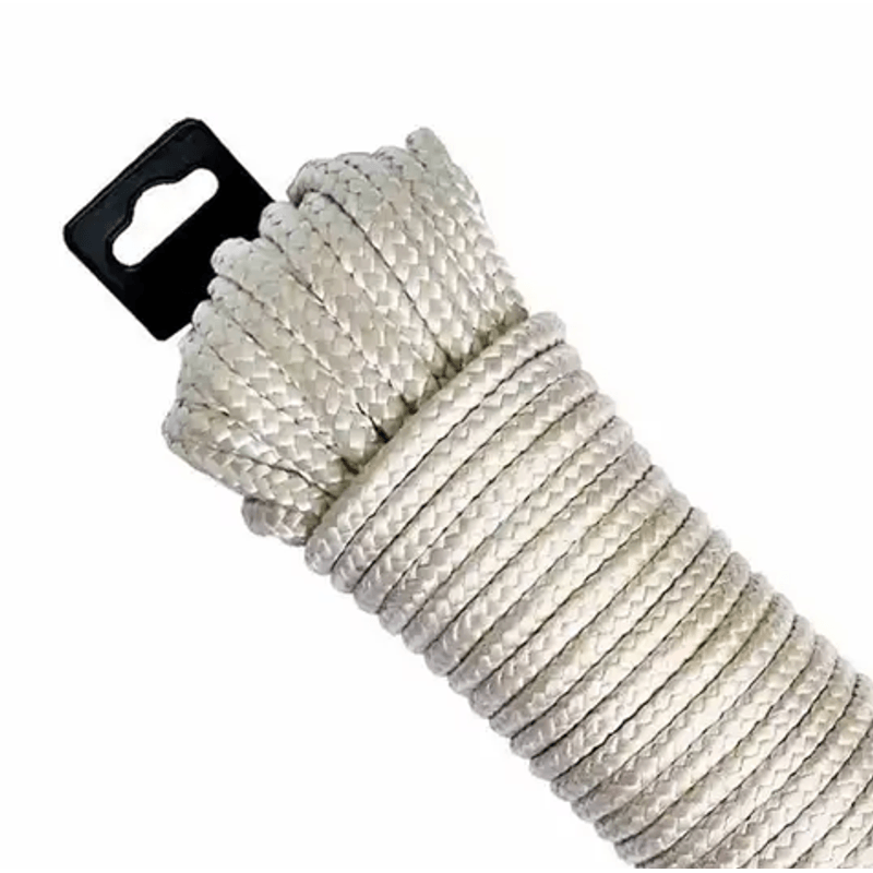 Corda Cordas Erval Trançada PET Poliéster Reciclado Branca 15 M 10 mm